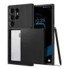 Spigen SLIM ARMOR CS szilikon telefonvédő (műanyag hátlap, kártyatartó, ütésállóság, légpárnás sarok) FEKETE