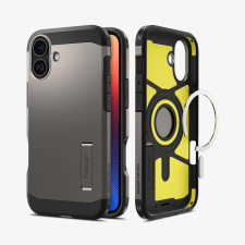 Spigen Tough Armor MagFit hátlap kitámasztóval iPhone 16 sötétszürke tok és táska
