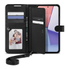 Spigen WALLET S PLUS tok álló, bőr hatású (FLIP, oldalra nyíló, textil minta) FEKETE Samsung Galaxy A54 5G (SM-A546)