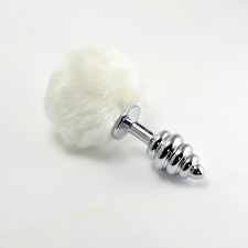 Spiral Pompon Metal Plug White műpénisz, dildó