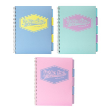Spirálfüzet PUKKA PAD Pastel regiszteres A/4 100 lapos vonalas füzet