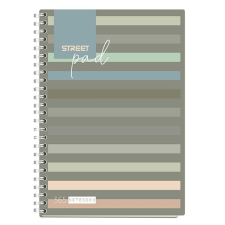  Spirálfüzet STREET Pad A/5 kockás 100 lapos sötét csíkos füzet