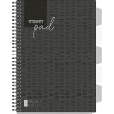  Spirálfüzet Street Pad Black &amp; White Edition A/4 100 lapos vonalas, fekete füzet