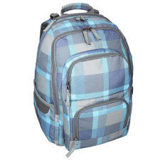 Spirit : E-Bag kék kockás lekerekített iskolatáska, hátizsák iskolatáska