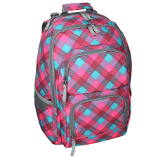Spirit : E-Bag pink és türkiz kockás lekerekített iskolatáska, hátizsák iskolatáska