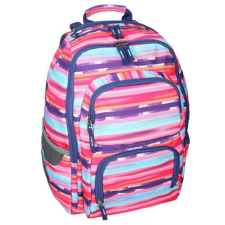 Spirit : E-Bag színes csíkos lekerekített iskolatáska, hátizsák iskolatáska