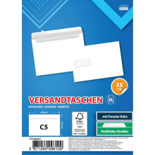 Spirit : Fehér bal ablakos boríték C5 22,9x16,2cm 25db-os csomag boríték