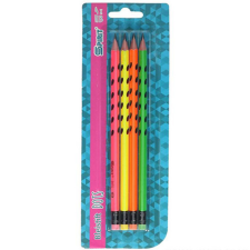 Spirit : Neon Dosts háromszögletű HB grafitceruza radírral 4db-os szett ceruza