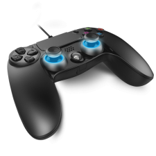 Spirit of Gamer Gamepad - XGP WIRED PS4 (USB, 1,9m kábel, Vibration, PC és PS4 kompatibilis, fekete-kék) videójáték kiegészítő