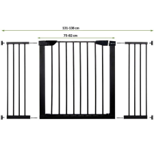 Springos 75-138 cm-es biztonsági gyerek rács, állítható méretű, fekete bababiztonság