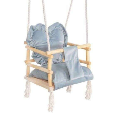 Springos Babahinta, fa, világoskék szívpárna, 33,4x34,5x25 cm, Springos hinta