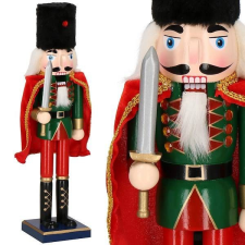 Springos Diótörő karácsonyi figura karddal, 38 cm-es, zöld-piros karácsonyi dekoráció