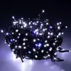 Springos Karácsonyfa égősor - 300 LED, hideg fehér, kék vaku, 24m IP44