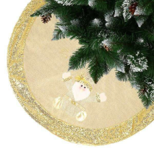 Springos Karácsonyfa szőnyeg, 106 cm, arany, Mikulás mintával karácsonyi dekoráció