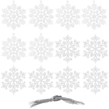 Springos Karácsonyi díszek &quot;hópehely&quot; 12 db - fehér karácsonyfadísz
