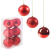 Springos Karácsonyi gömb készlet, karácsonyfadísz, 6 db, piros