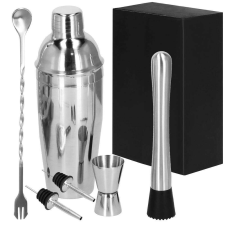 Springos Készlet csaposoknak, koktél shaker, rozsdamentes acél, 6 darabos készlet, 750 ml, Springos konyhai eszköz