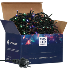 Springos LED Fényfüzér 1000db RGB többszínű izzó 61,5m karácsonyfa izzósor
