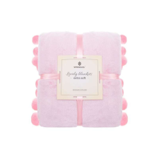 Springos Pomponos plüss ágytakaró, 200x220 cm, rózsaszín lakástextília