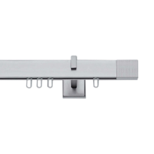  Square-Line karnis szett,  160 cm, széles végzáróval,  Inox karnis, függönyrúd