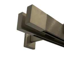  Square-Line karnis szett, 2 soros,  200 cm, széles végzáróval , Inox karnis, függönyrúd
