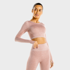 Squat Wolf Marl Seamless Rose Gold Crop Top - Squat Wolf