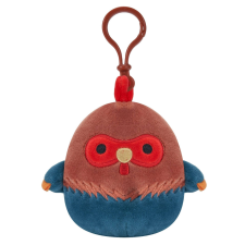 SQUISHMALLOWS kulcstartós plüssfigura 9 cm - Reed a barna-kék kakas plüssfigura
