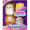 SQUISHMALLOWS Squishville mini plüssök 4 db Mount Squishmore Squad amely 1 db meglepi mini plüsst tartalmaz