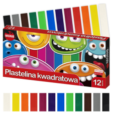 St.majewsk Gyurma, 12 szín, négyzetes tégelyben, MONA gyurma