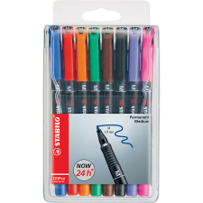 STABILO Alkoholos marker készlet 1mm, STABILO OHPen M, 8 klf. szín filctoll, marker