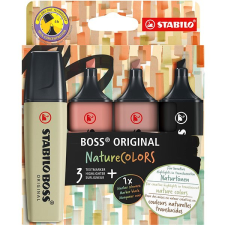 STABILO BOSS ORIGINAL NatureCOLORS, szett, 4db filctoll, marker