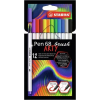  STABILO Ecsetirón készlet, STABILO "Pen 68 brush ARTY", 12 különböző szín