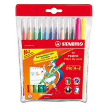 STABILO Filctoll készlet, 0,7 mm,  "Trio A-Z", 12 különböző szín filctoll, marker