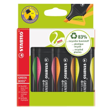STABILO GREEN BOSS szövegkiemelő 4 dB Vésőhegyű Zöld, Narancssárga, Rózsaszín, Sárga (6070/4) filctoll, marker