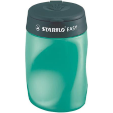 STABILO Hegyező, háromlyukú, tartályos, jobbkezes, STABILO "Easy", olajzöld hegyező
