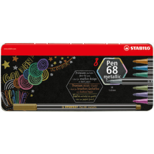 Stabilo International GmbH - Magyarországi Fióktelepe Stabilo Pen 68 metallic 8 db-os fémdobozos készlet filctoll, marker