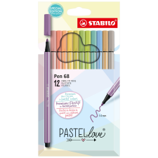 Stabilo International GmbH - Magyarországi Fióktelepe STABILO Pen 68 Pastellove rostirón készlet 12 db-os filctoll, marker