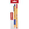 STABILO kuličkové pero pointball, modré + liner point 88, červený (4006381466998)