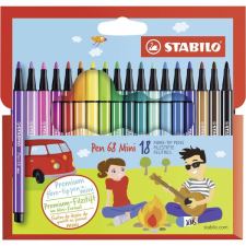 STABILO Pen 68 Mini 18 db karton tok filctoll, marker