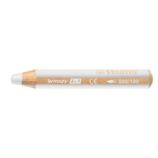 STABILO Színes ceruza, kerek, vastag, STABILO &quot;Woody 3 in 1&quot;, fehér színes ceruza