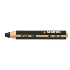  STABILO Színes ceruza, kerek, vastag, STABILO &quot;Woody 3 in 1&quot;, fekete színes ceruza