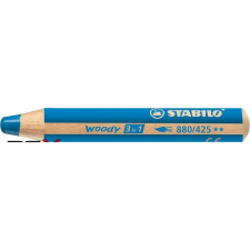 STABILO Színes ceruza, kerek, vastag, STABILO &quot;Woody 3 in 1&quot;, kék színes ceruza