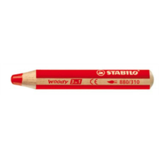 STABILO Színes ceruza, kerek, vastag, STABILO "Woody 3 in 1", piros színes ceruza
