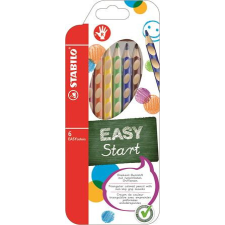 STABILO Színes ceruza készlet, háromszögletű, jobbkezes, STABILO "EasyColours", 6 különböző szín színes ceruza