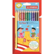 STABILO Színes ceruza készlet, háromszögletű, vastag, STABILO "Trio thick", 12 különböző szín színes ceruza