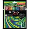 STABILO Színes ceruza készlet, hatszögletű, STABILO "GreenColors ARTY", 24 különböző szín