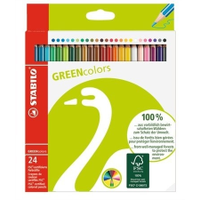 STABILO Színes ceruza készlet, hatszögletű, STABILO "GreenColours", 24 különböző szín ceruza