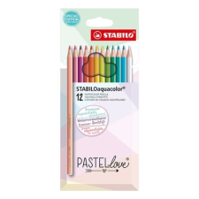 STABILO Színes ceruza STABILO Aquacolor pastellove hatszögletű 12 db/készlet színes ceruza
