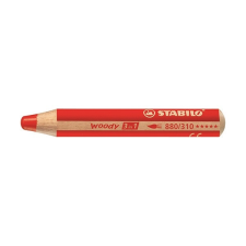 STABILO Színes ceruza STABILO Woody 3in1 hengeres vastag piros színes ceruza