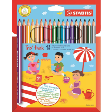 STABILO Színes ceruzák Trio thick szett, 18 szín, háromszög alakú, jumbo iskolai kiegészítő